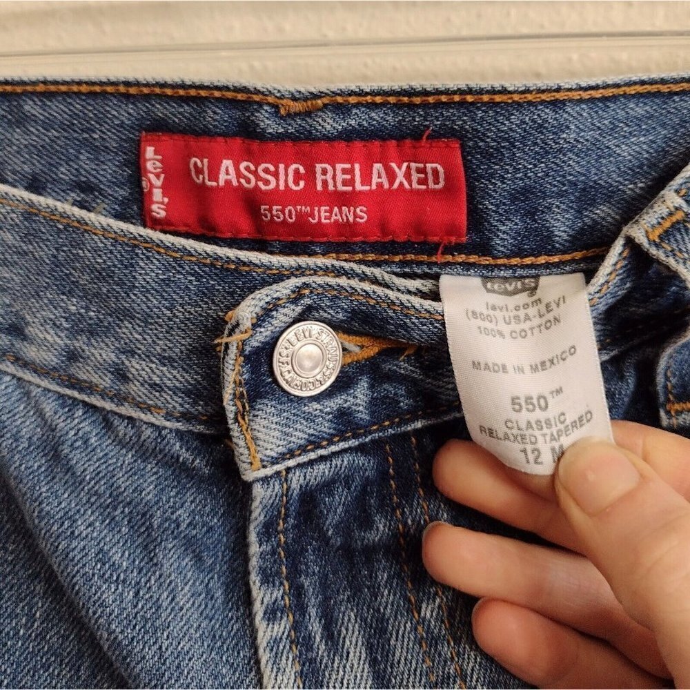 Vintage Levis 550 Classic Relaxed Tapered Denim Jeans Womens 12M - Picture 6 of 8